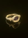 Silver Grotto Pool Ring with Purple Blue Cubic Zirconia