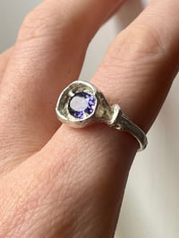 Image 3 of Silver Grotto Pool Ring with Purple Blue Cubic Zirconia