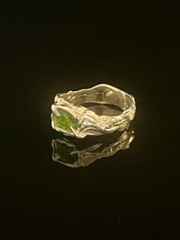 Image 3 of Silver Grotto Claw Ring with Green Cubic Zirconia