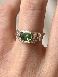 Image 2 of Silver Grotto Claw Ring with Green Cubic Zirconia