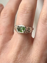 Image 5 of Silver Grotto Claw Ring with Green Cubic Zirconia