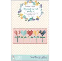 Image 1 of HEART FLOWERS Pattern 14" x 32" by Poppie Cotton