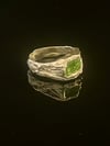 Silver Grotto Ring with Green Cubic Zirconia