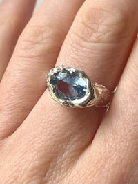Image 4 of Silver Grotto Ring with Blue Cubic Zirconia
