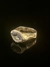 Silver Grotto Ring with Blue Cubic Zirconia