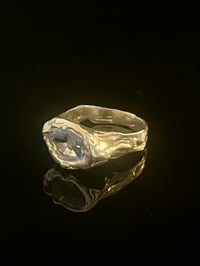 Image 1 of Silver Grotto Ring with Blue Cubic Zirconia