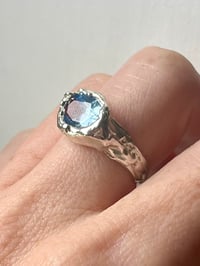 Image 5 of Silver Grotto Ring with Blue Cubic Zirconia