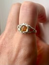 Silver Grotto Ring with Yellow Cubic Zirconia