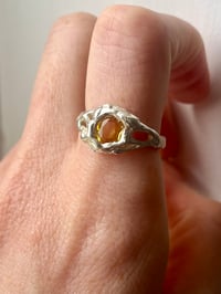 Image 1 of Silver Grotto Ring with Yellow Cubic Zirconia