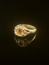 Silver Grotto Ring with Yellow Cubic Zirconia