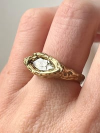 Image 5 of Bronze Grotto Eye Ring with Olive Cubic Zirconia