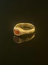 Gold-Plated Bronze Grotto Ring with Orange Cubic Zirconia