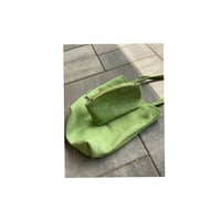 Image 4 of sage suede tote bag