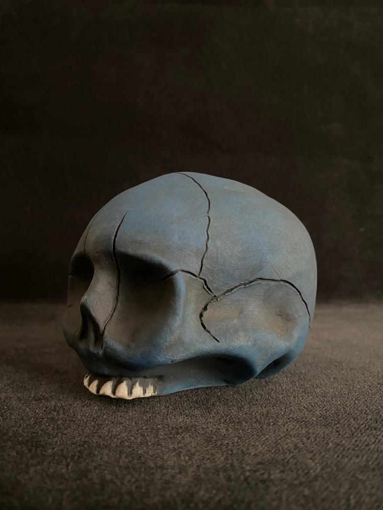 Image of Mini Indigo Blue Trophy Skull (e) - US Shipping Included