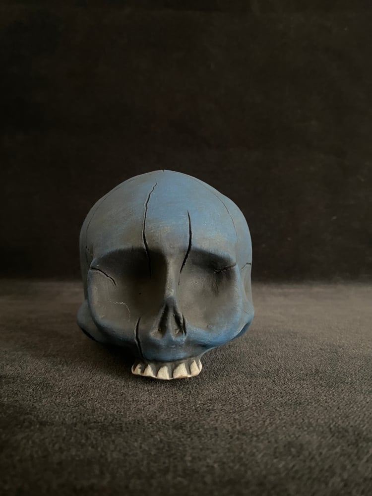 Image of Mini Indigo Blue Trophy Skull (e) - US Shipping Included