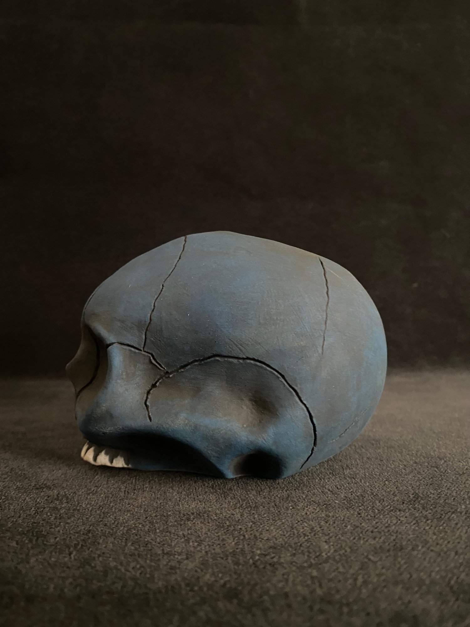 Image of Mini Indigo Blue Trophy Skull (e) - US Shipping Included