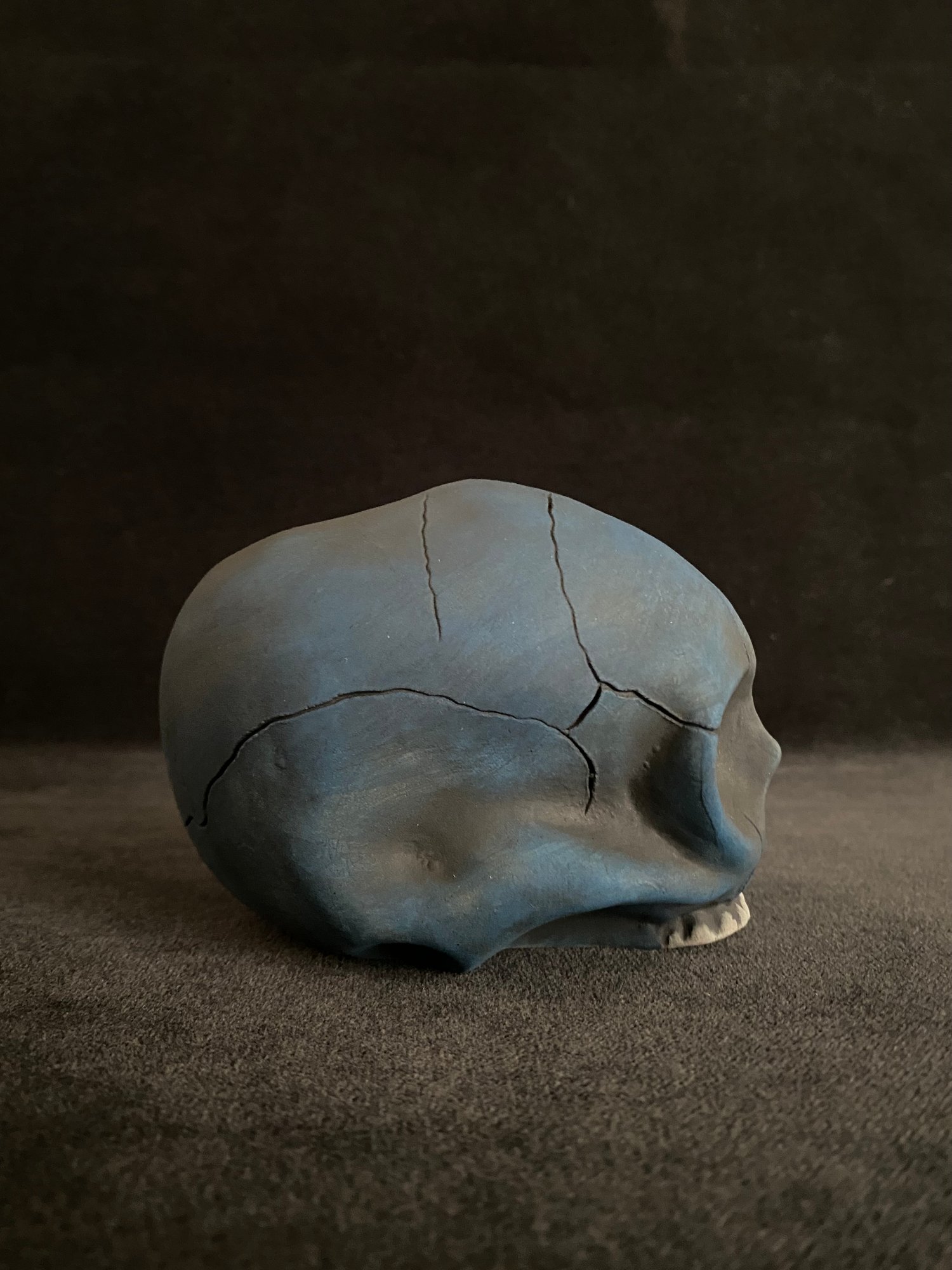 Image of Mini Indigo Blue Trophy Skull (e) - US Shipping Included