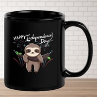Image 2 of Happy Independence Day Sloth Ceramic Coffee Mug