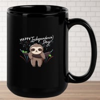 Image 1 of Happy Independence Day Sloth Ceramic Coffee Mug