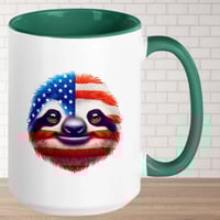 Image 3 of Independence Day Sloth USA Flag Coffee Mug