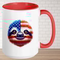 Image 4 of Independence Day Sloth USA Flag Coffee Mug