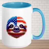 Image 2 of Independence Day Sloth USA Flag Coffee Mug