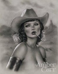 Ciggy Cowgirl original Drawing