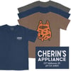 Cherin's Wolf Printed Garment-Dyed Shirt