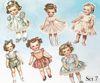 Image 7 of 5 inch Paper Dolls, Vintage Style, Baby Paper Dolls, Set of 6