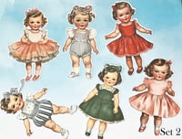 Image 2 of 5 inch Paper Dolls, Vintage Style, Baby Paper Dolls, Set of 6