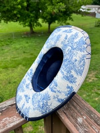 Image 4 of Blue Toile Patchwork Cowboy Hat