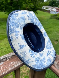 Image 5 of Blue Toile Patchwork Cowboy Hat