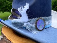 Image 7 of Blue Toile Patchwork Cowboy Hat