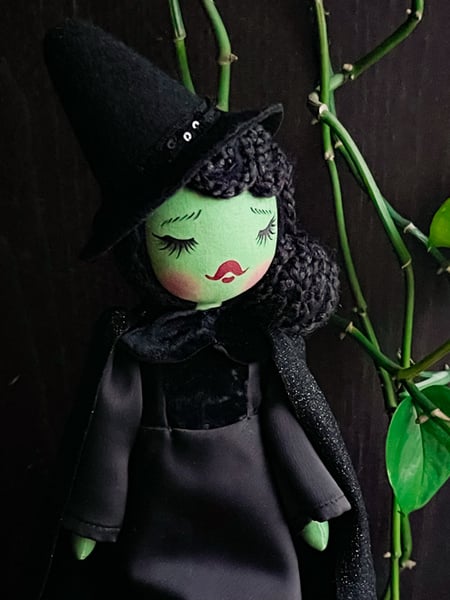 Image of RESERVED Elphaba Inspired Small Art doll