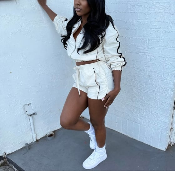 Image of Windbreaker Short Set (tan) 