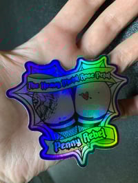 Image 5 of Penny’s Heart-shaped Hiney- Holographic Die cut Sticker
