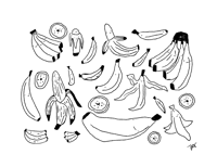 Goopy Banana Bananas Coloring Page