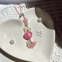 Image 1 of heart in a garden phone charm
