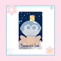 Boricua en la Luna Sticker Card
