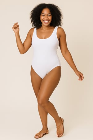 Image of 1 PC White Swimsuit
