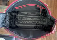Image 5 of Quilted Vegan Leather Rolling Duffel (red or black) 
