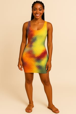 Image of Radiant Hue Tie-Dye Bodycon Dress