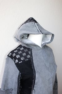Image 5 of AGH NO.1 PATCHWORK MONOGRAM DENIM HOODIE