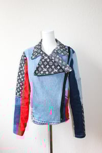 Image 1 of AGMJ NO.1 Patchwork Monogram Motorcycle Jacket