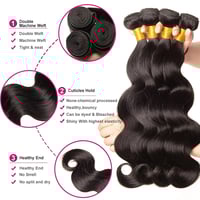 Image 2 of  Luxurious Peruvian Body Wave Hair 300G bundles with 13x4 hd lace frontal