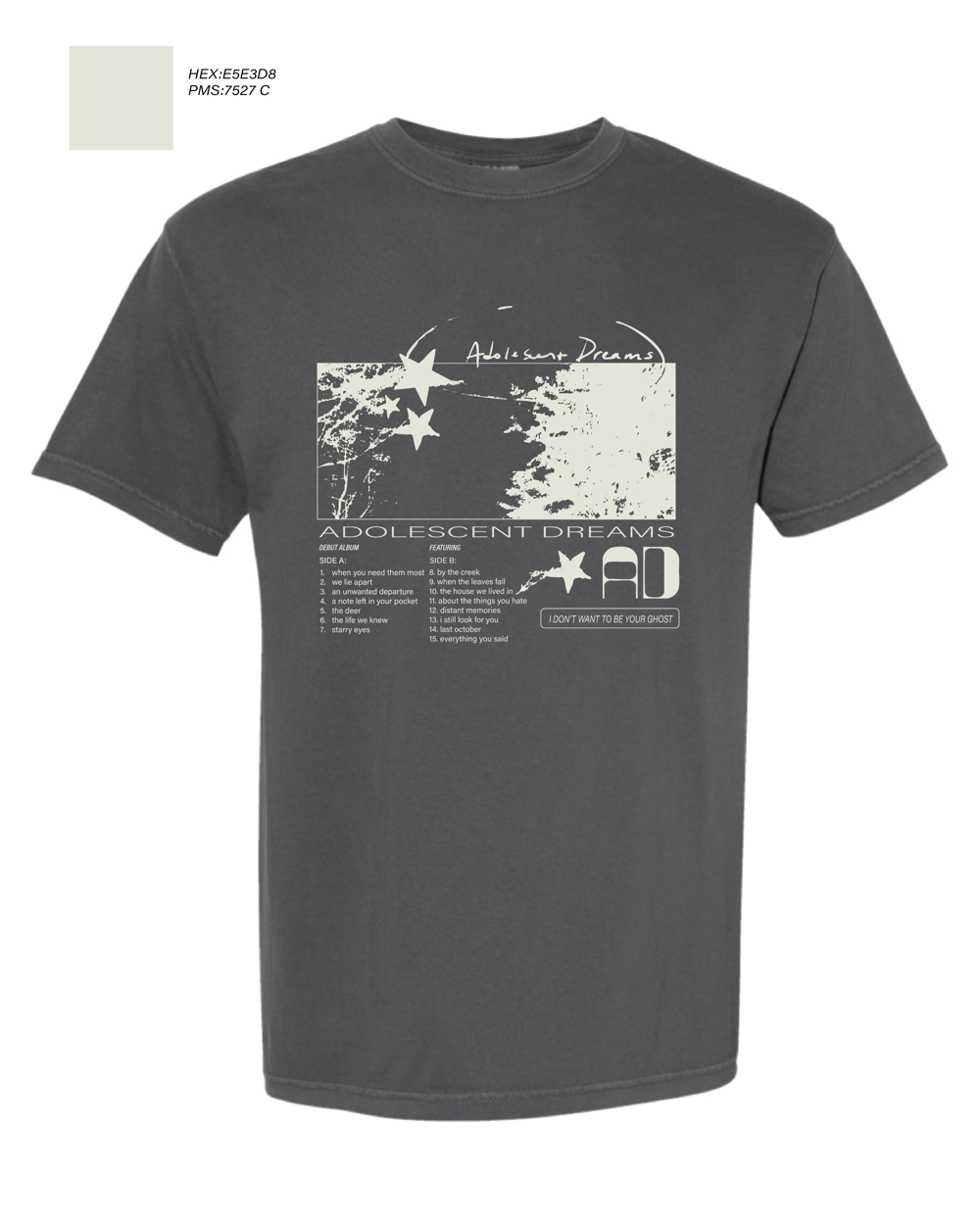 Image of "adolescent dreams" album graphic tee (black)