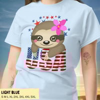 Image 4 of USA Sloth Girl Smiling Sloth Shirt for Women