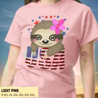 Image 5 of USA Sloth Girl Smiling Sloth Shirt for Women