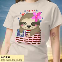 Image 6 of USA Sloth Girl Smiling Sloth Shirt for Women