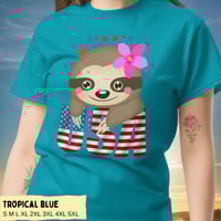 Image 10 of USA Sloth Girl Smiling Sloth Shirt for Women
